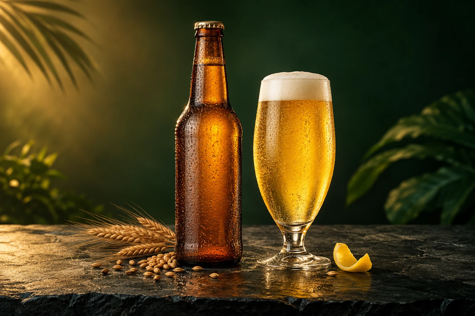 Golden lager representing Cerveza La Mulata