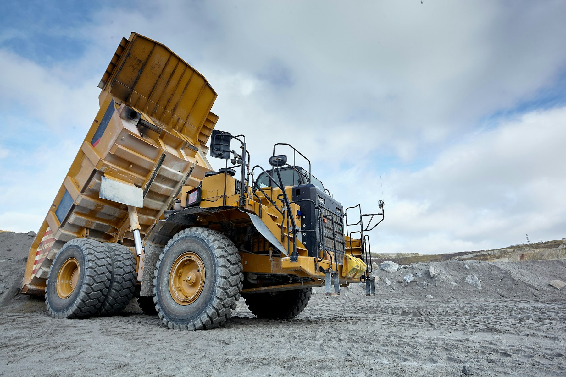 Mining haul truck at an open-pit site