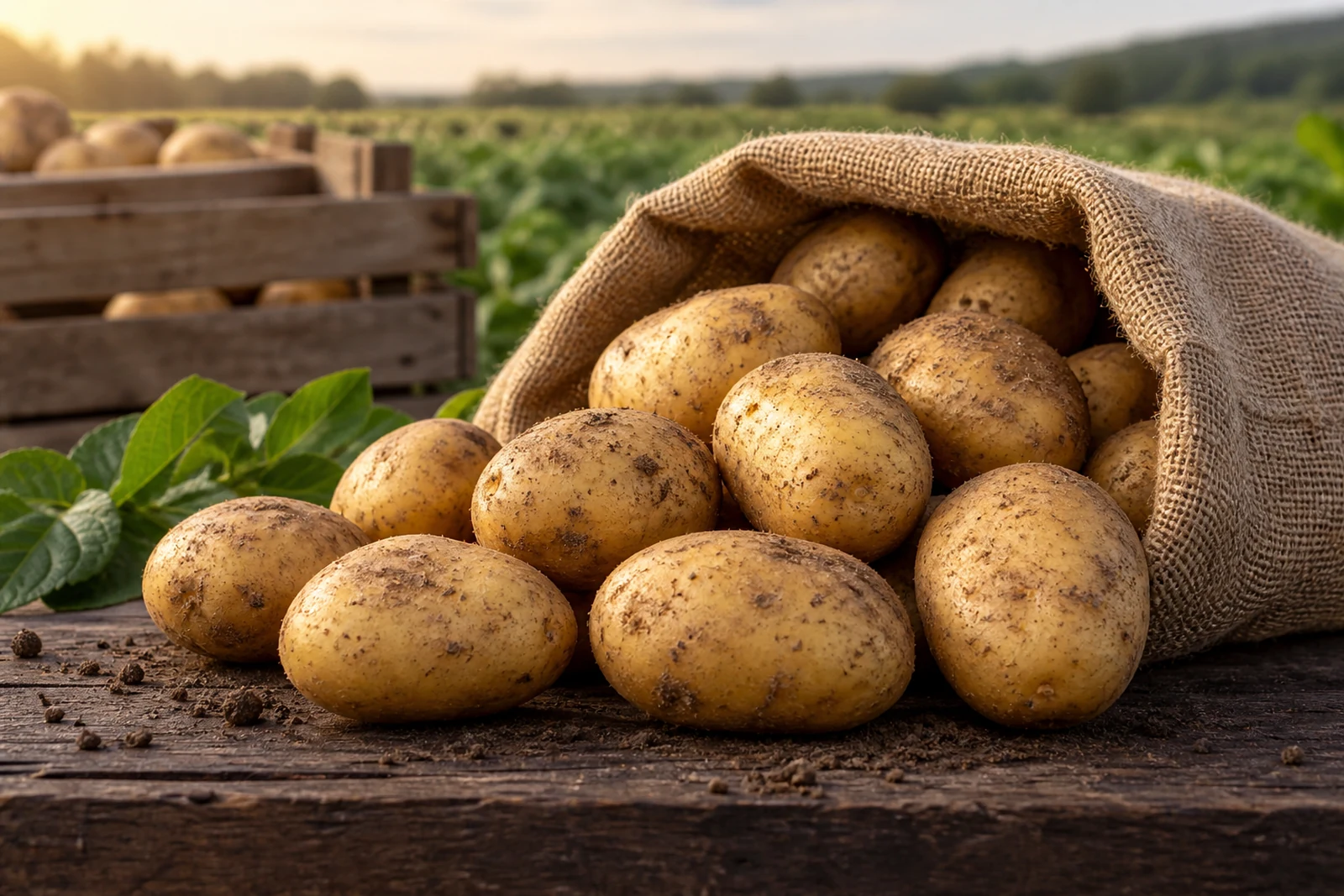 Fresh potatoes prepared for wholesale distribution